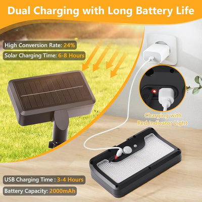Lampe Solaire à Clipser Extérieur Détecteur de Mouvement 92 LED