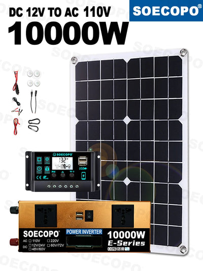 Kit Solaire Hors Réseau 10000W Onduleur Panneaux