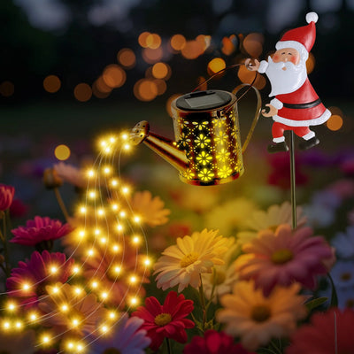 Lanterne Solaire Père Noël en Métal à Suspendre
