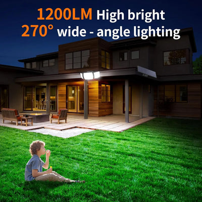 Projecteur Solaire Sécurité Double Capteur Télécommande IP65
