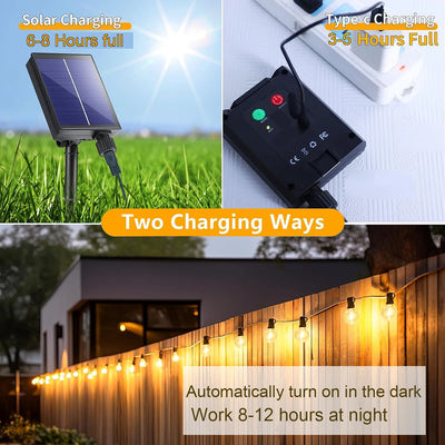 Guirlande Solaire Extérieur Guinguette Ampoules G40 LED