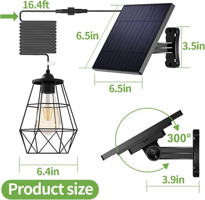 Lampe Solaire Suspendue Lustre de Jardin Blanc Chaud