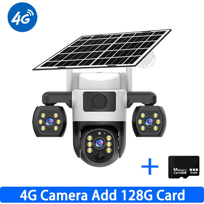 Caméra de Surveillance Solaire Rotative Extérieure 4G 15MP