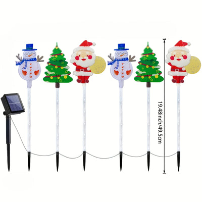Piquet Solaire Noël Lot de 6 Père Noël Sapin et Bonhomme