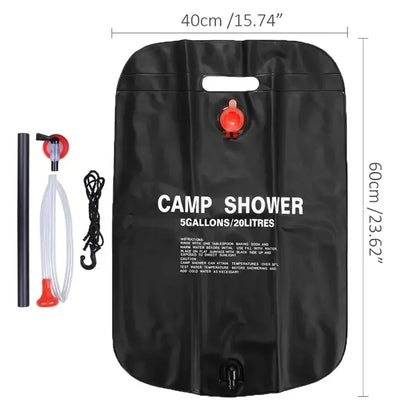 Douche Solaire Portable 20 L Sac Souple à Chauffage Rapide
