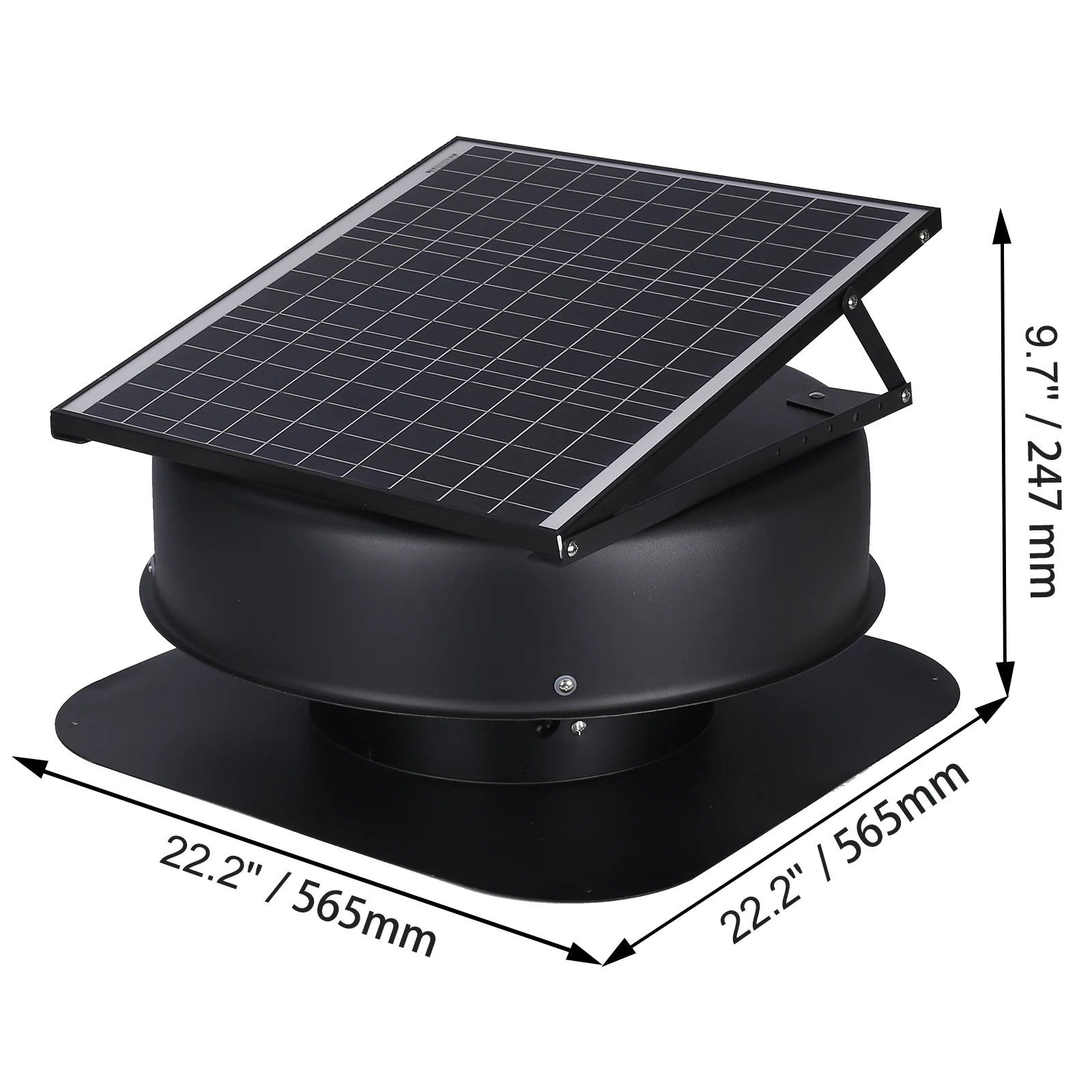 Ventilateur Solaire de Toit pour Grenier 40W – vue de face de l'appareil