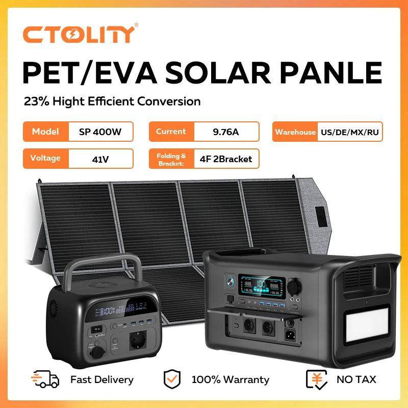 Station d'Énergie Solaire avec Panneau Solaire 400W
