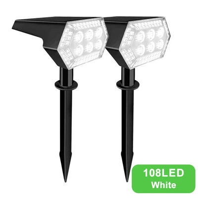 Spot Solaire Jardin 108 LED Projecteur Paysage Extérieur