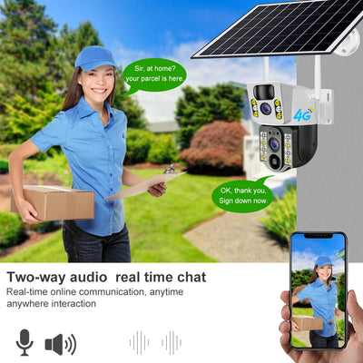 Caméra de Surveillance Solaire 4G Double Objectif 4K V380