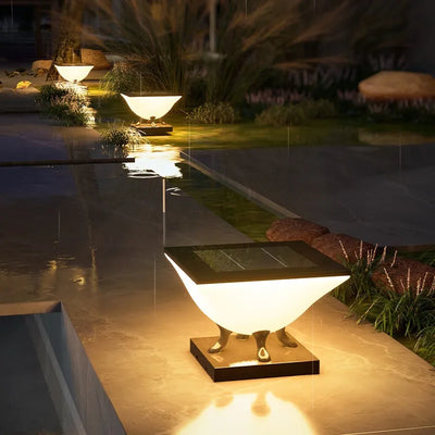 Lampe Solaire de Pilier Moderne d'Extérieur