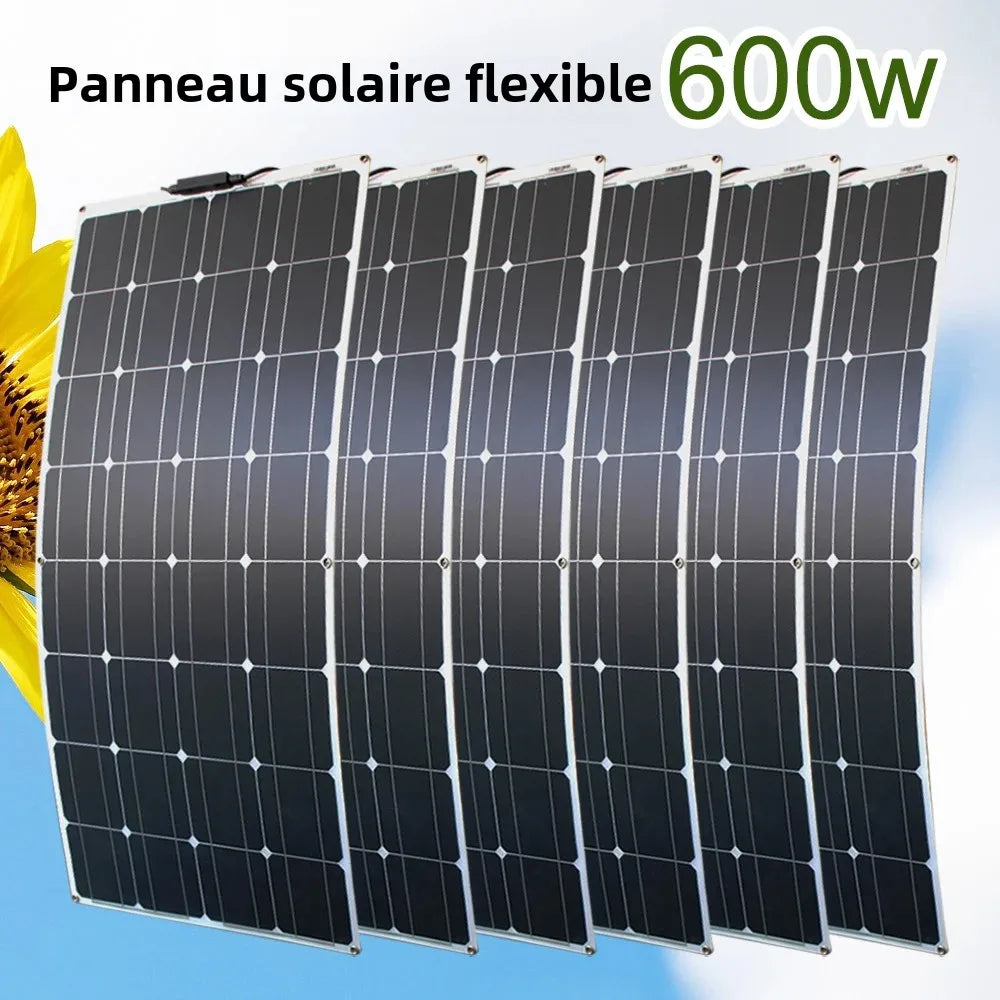 Panneau solaire flexible 12V monocristallin étanche