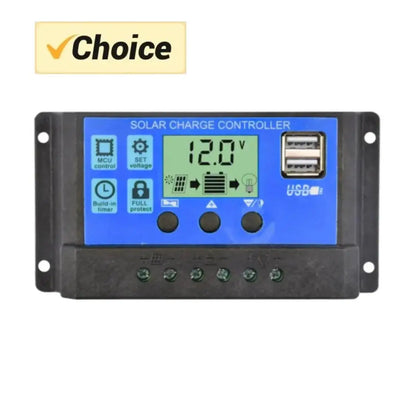 Régulateur Solaire PWM 100A 12V 24V LCD avec Minuterie
