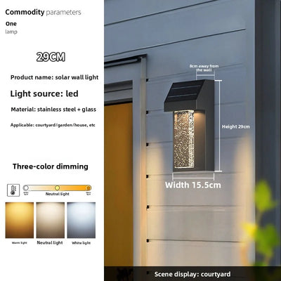 Applique Solaire Murale Extérieure Cristal Étanche