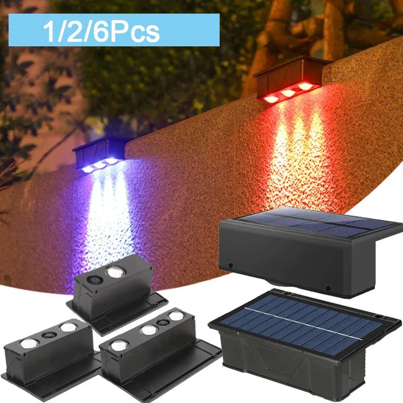 Applique solaire murale de clôture LED pour extérieur