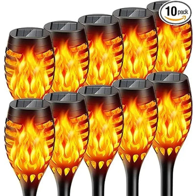 Torche Solaire Effet Flamme Jardin Extérieur Étanche