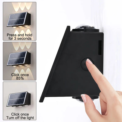 Applique Murale Solaire Extérieur 8 LED Haut et Bas Décorative