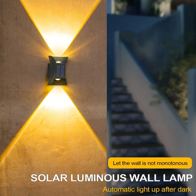 Applique Murale Solaire Extérieur Double Faisceau Haut Bas