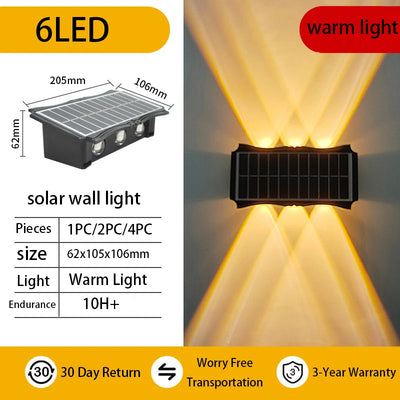 Applique Solaire Murale LED Étanche Balcon Cour Jardin