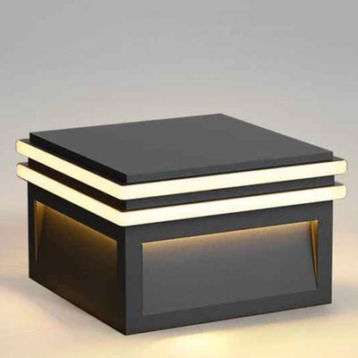Lampe Solaire de Pilier Minimaliste Étanche