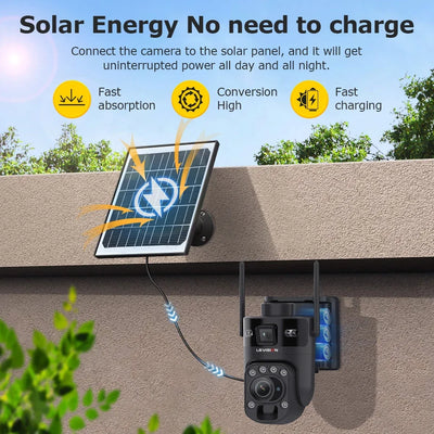 Caméra Solaire 4G Zoom 60X PTZ Extérieure