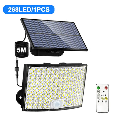 Projecteur Solaire Mural 348 LED Détecteur Mouvement Télécommande