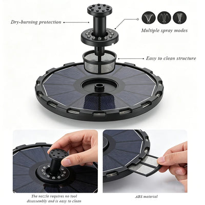Fontaine Solaire 3,5W Pompe à Eau Jardin Bassin 7 Couleurs