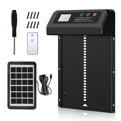 Porte Automatique de Poulailler Solaire en Acier Inoxydable