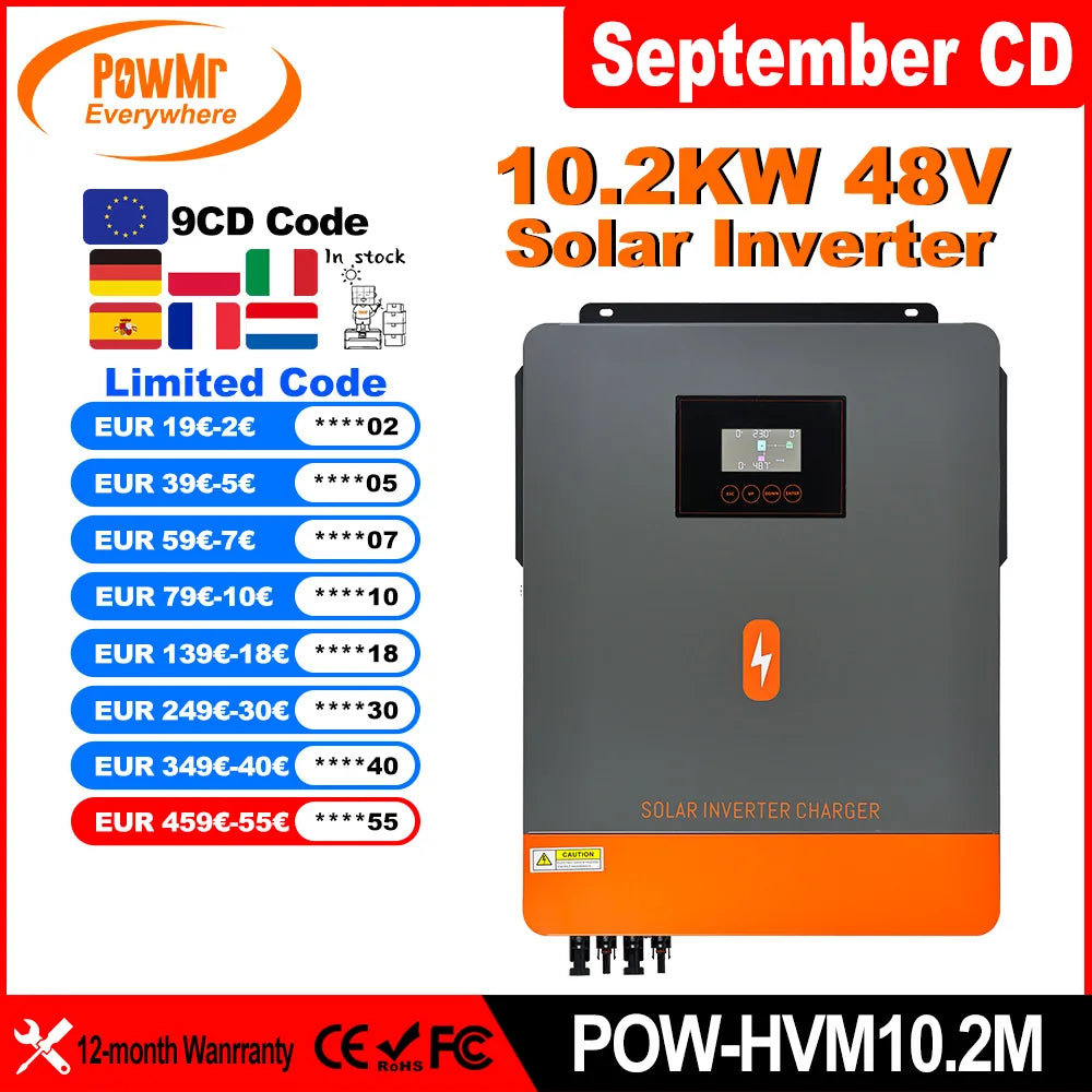 Onduleur Solaire Hybride 10,2kW 48V Double MPPT