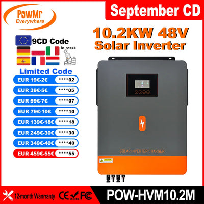 Onduleur Solaire Hybride 10,2kW 48V Double MPPT