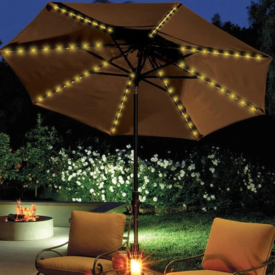 Guirlande Solaire Extérieur pour Parasol 8 Branches Blanc Chaud