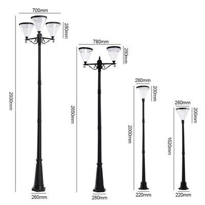Panneau solaire en tête du lampadaire de jardin