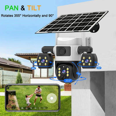 Caméra de Surveillance Solaire Rotative Extérieure 4G 15MP