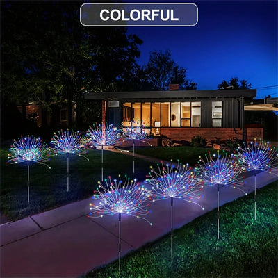 Lampe Solaire Décorative Feu d'Artifice Jardin