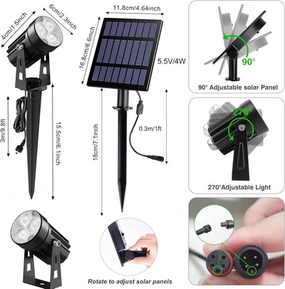 Projecteur Solaire Extérieur LED Couleur IP65 pour Arbre et Mur