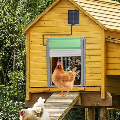 Porte Automatique de Poulailler Solaire Pivotante pour Élevage