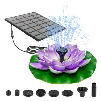 Fontaine Solaire Flottante Lotus 1,5W avec 6 Buses
