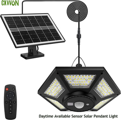 Lampe Solaire Suspendue Extérieure 180 LED 1000 Lumens avec Détecteur de Mouvement