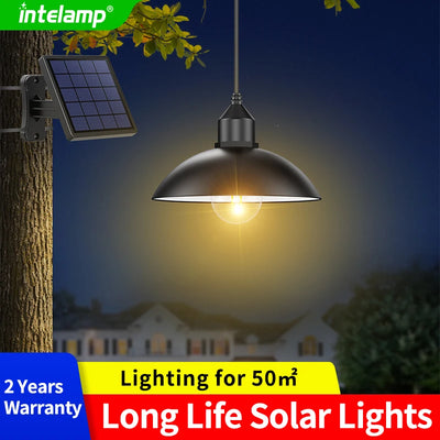 Lampe Solaire Suspendue de Jardin IP65 Blanc Chaud
