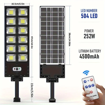 Projecteur Solaire 8000lm Détecteur Mouvement Télécommande 3 Modes