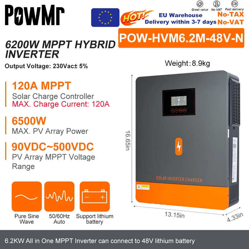 Onduleur Solaire Hybride MPPT WiFi