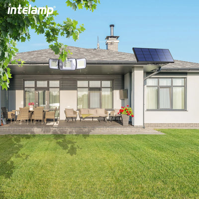 Lampe Solaire 6000mAh 1200LM 3 Têtes Double Capteur