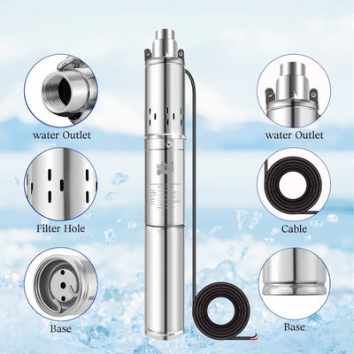Pompe à Eau Solaire Submersible Puits Profond Sans Balais