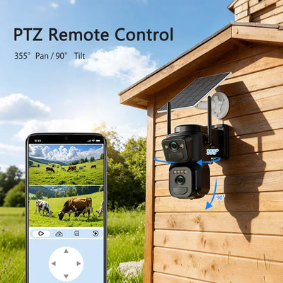 Caméra de Surveillance Solaire 4G Double Objectif Lot