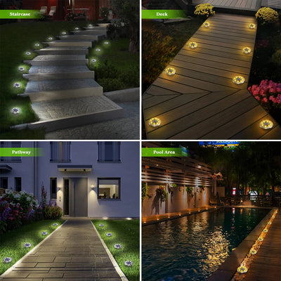 Lampe Solaire Extérieure 8 LED Encastrable Sol Jardin