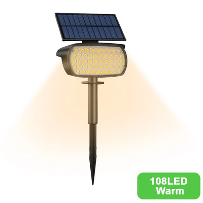 Spot Solaire Jardin 108 LED Projecteur Paysage Extérieur