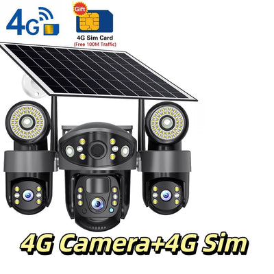 Caméra Solaire 4G Extérieure 12MP Vision Nocturne