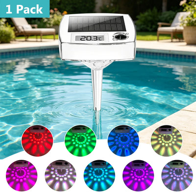 Thermomètre Solaire Flottant Piscine et Spa Lumineux 9 Couleurs