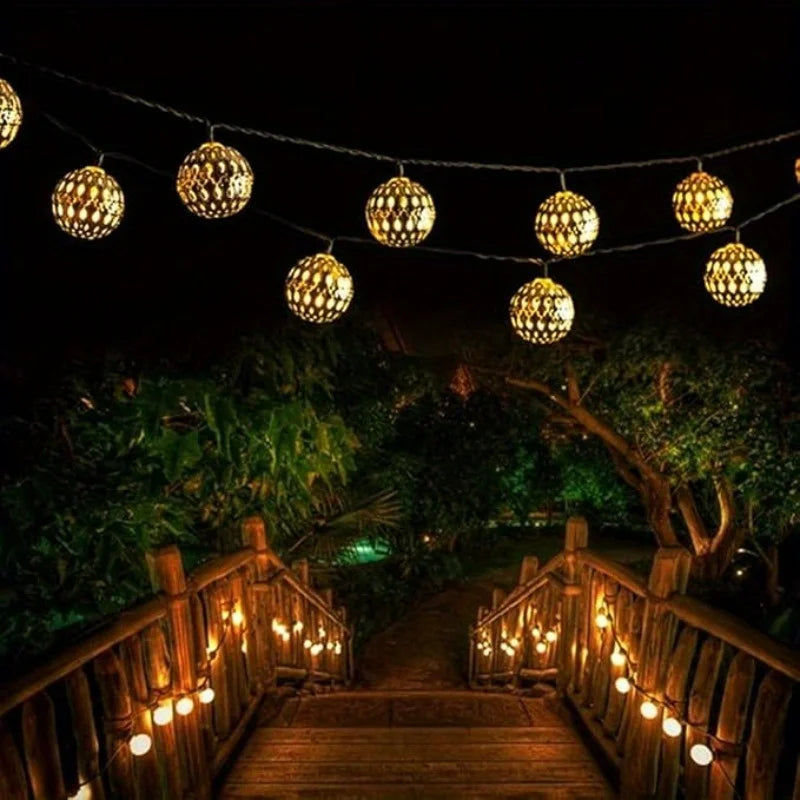 Guirlande Solaire Extérieur Boules Marocaines 20 à 50 LED