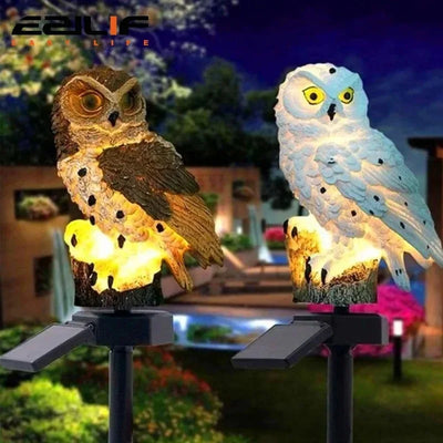 Lampe Solaire Hibou LED Étanche Décoration de Jardin