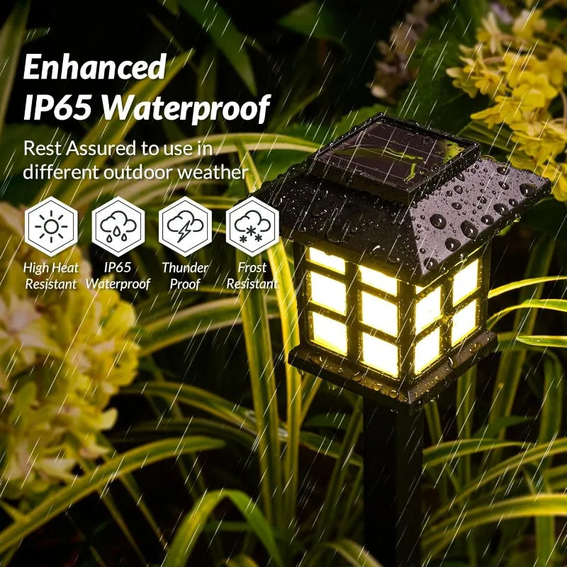 Lot de 2 Piquets Solaires Jardin Compacts Étanche IP65
